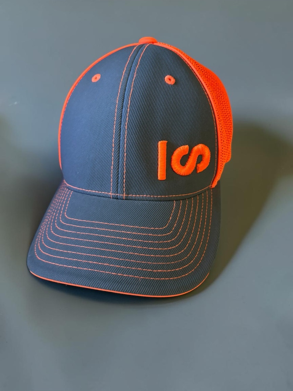 Pacific Headwear 404M Trucker Hat Charcoal Neon Orange Snapback Cap SM-MED